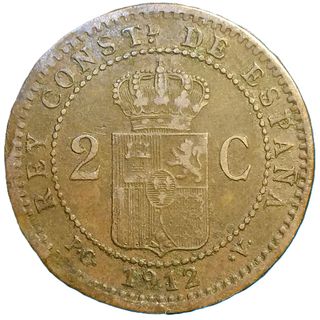 ESPAÑA 2 Céntimos Alfonso XIII 1912 *PC-V* *12*