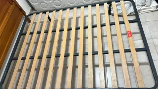 Cama 1.35 Madera y Tela