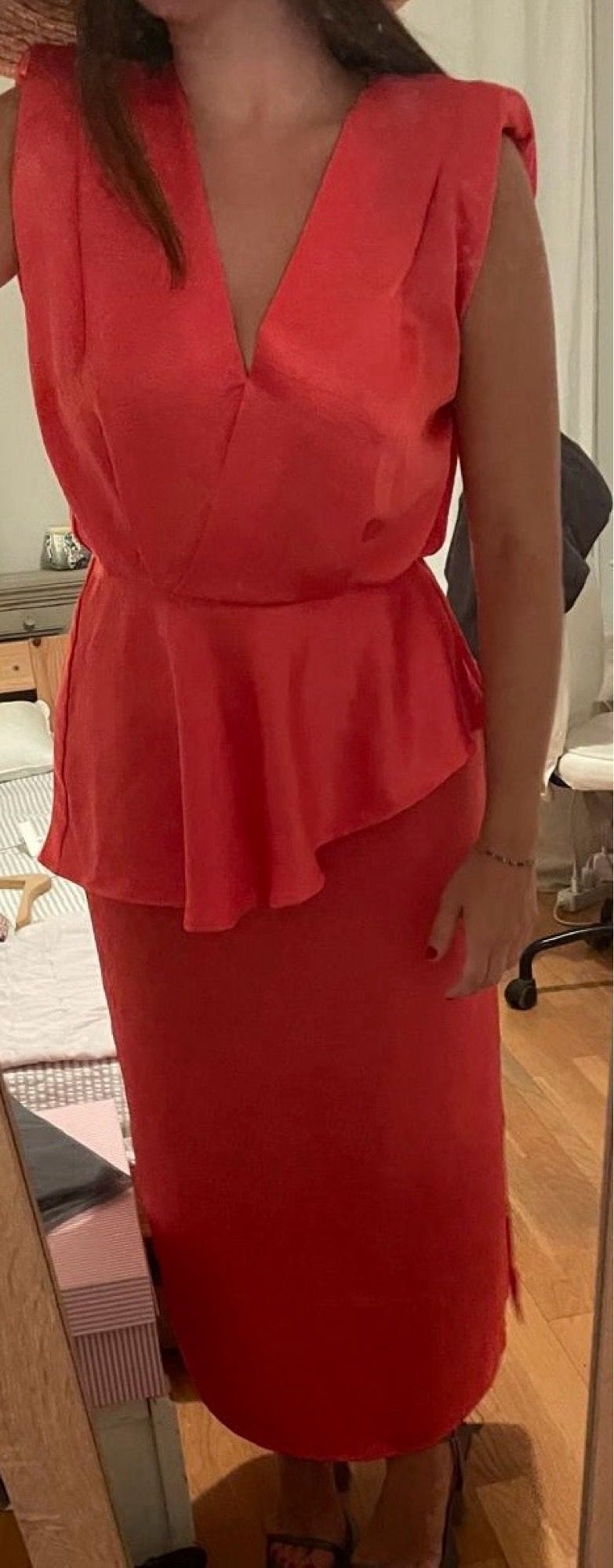 brown ruched dress midi Brown Ruched Short Sleeve Side Slit Midi Dress