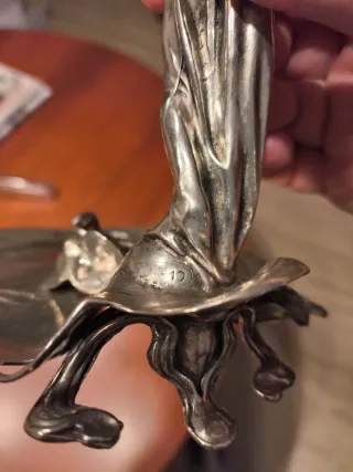 Jarrón Cristal Figura Mujer Plata