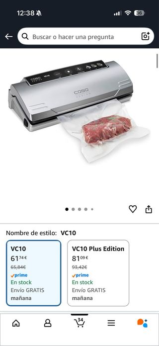 Envasadora al vacío CASO VC10