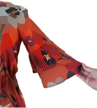 Vestido Sarah Chole floral naranja y rojo