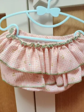 Conjunto camiseta panda y falda cubre pañal 6 años