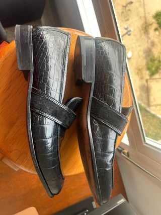 Salvatore Ferragamo Mocasines Piel Negro Made in I
