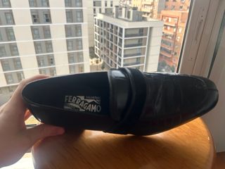 Salvatore Ferragamo Mocasines Piel Negro Made in I
