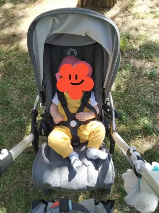 Passeggino Bugaboo Bee 5 Grigio completo con ovetto