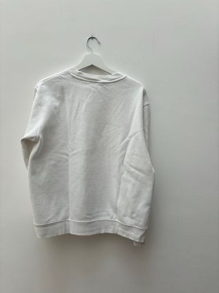 Felpa Zara bianca basic oversize interno felpato