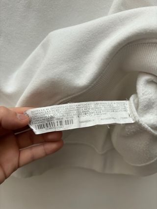 Felpa Zara bianca basic oversize interno felpato