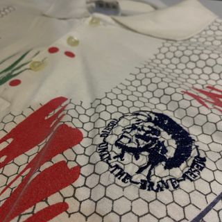 Polo Diesel Blanco Estampado Talla L