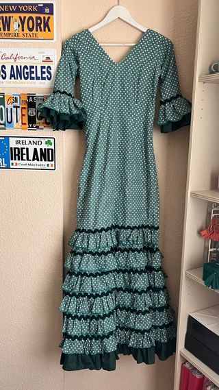 Traje Flamenca Verde Lunares