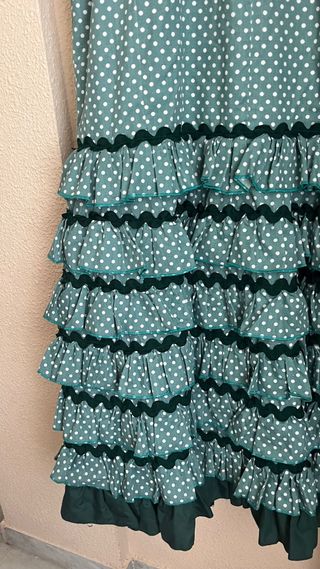 Traje Flamenca Verde Lunares