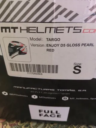 Casco Moto MT HELMETS Negro, Rojo, Blanco