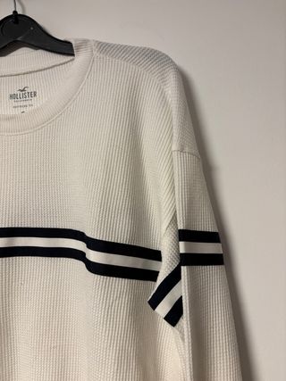 Jersey Hollister Blanco Rayas Manga Larga