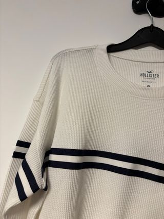 Jersey Hollister Blanco Rayas Manga Larga