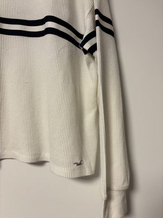 Jersey Hollister Blanco Rayas Manga Larga