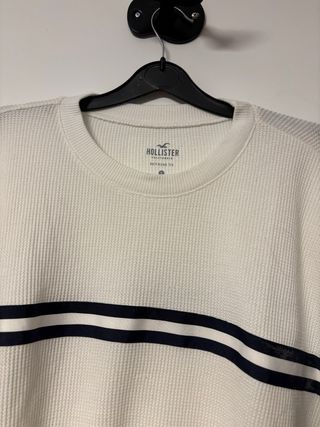 Jersey Hollister Blanco Rayas Manga Larga