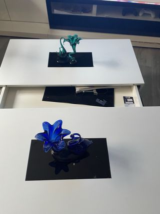 Mesa de centro moderna cristal y metal negociable