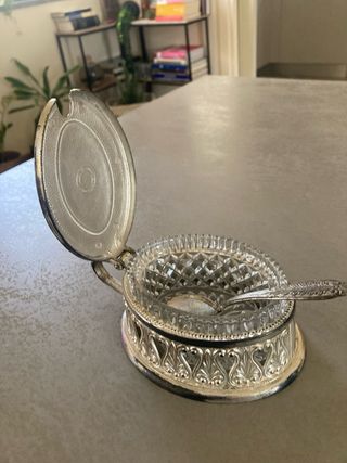 Formaggiera/zuccheriera in metallo vintage