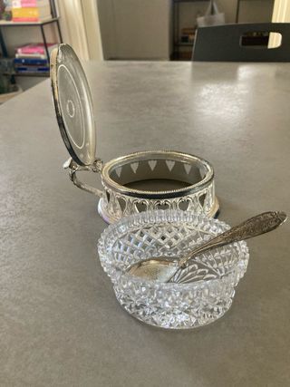 Formaggiera/zuccheriera in metallo vintage