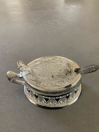 Formaggiera/zuccheriera in metallo vintage