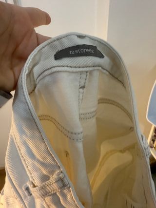 Pantalón blanco costuras - 12 storeez talla M