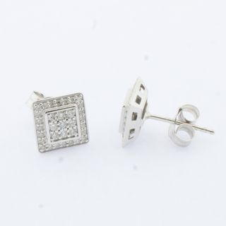 Pendientes Oro Blanco Diamantes Perlas