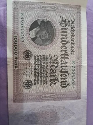 2 Billetes Antiguos: 100.000 y 50.000 Mark