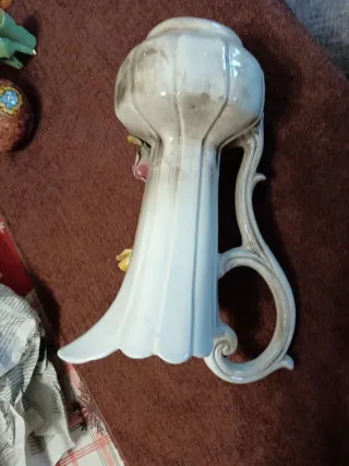 Vaso Ceramica Vintage con fiori in rilievo