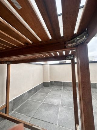 Mesa alta madera terraza/balcón 120x80x105