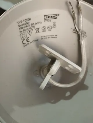 Lámpara araña Ikea cristal y metal