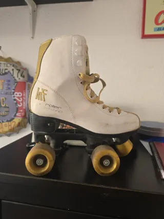 Patines KRF Classic Blancos y Dorados