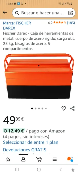 Caja de herramientas naranja