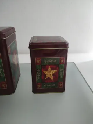 Conjunto 2 botes hojalata estrellas