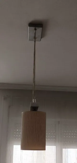 Lámpara de techo plateada y blanca