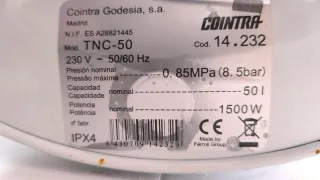 CALENTADOR ELÉCTRICO O TERMO COINTRA 50 L POCO USO