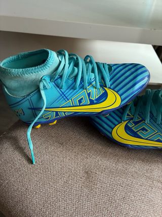 Zapatillas Nike Mercurial tacos fútbol azul/amaril