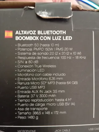 Altavoz Avenzo 150W Negro Multicolor