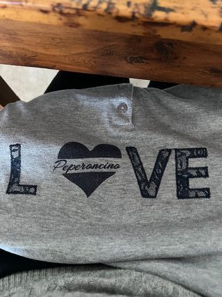 Pigiama donna grigio con cuori