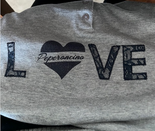 Pigiama donna grigio con cuori