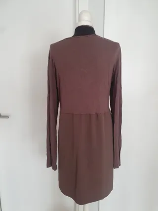 Vestido-blusón marrón talla única