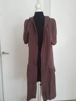 Vestido-blusón marrón talla única