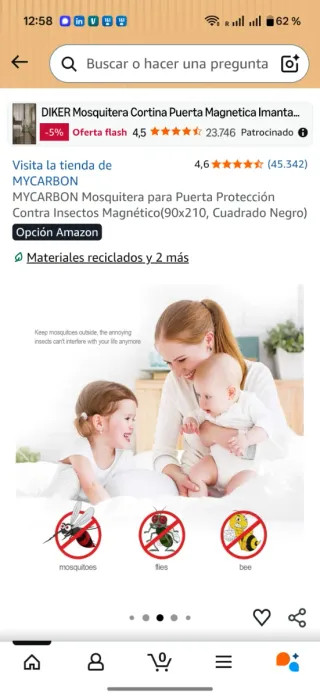 Mosquitera magnética para puerta