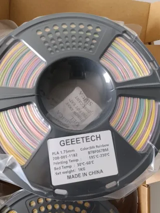 4kg Filamento PLA: Rojo, Plata, Oro, Arcoíris