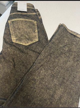 Pantalones VERO MODA azul reflejos dorados talla L