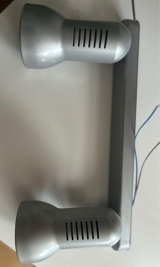 Lámpara de techo metalica gris con dos focos