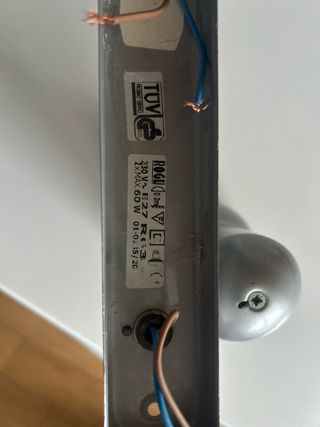 Lámpara de techo metalica gris con dos focos