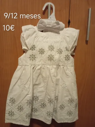 Vestido blanco niña 9/12 meses