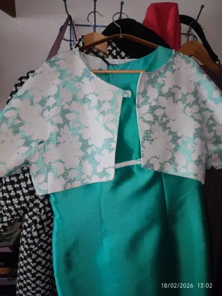 Vestido fiesta color turquesa