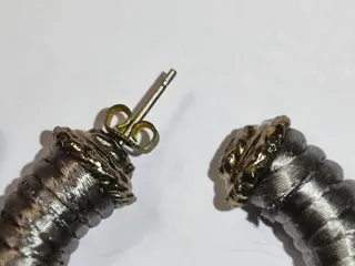 PENDIENTES VINTAGE DE CORDÓN TRENZADO Y METAL