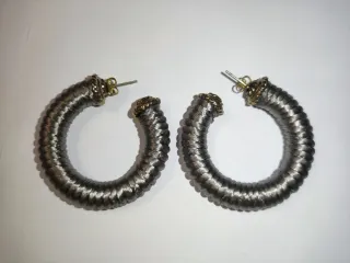 PENDIENTES VINTAGE DE CORDÓN TRENZADO Y METAL